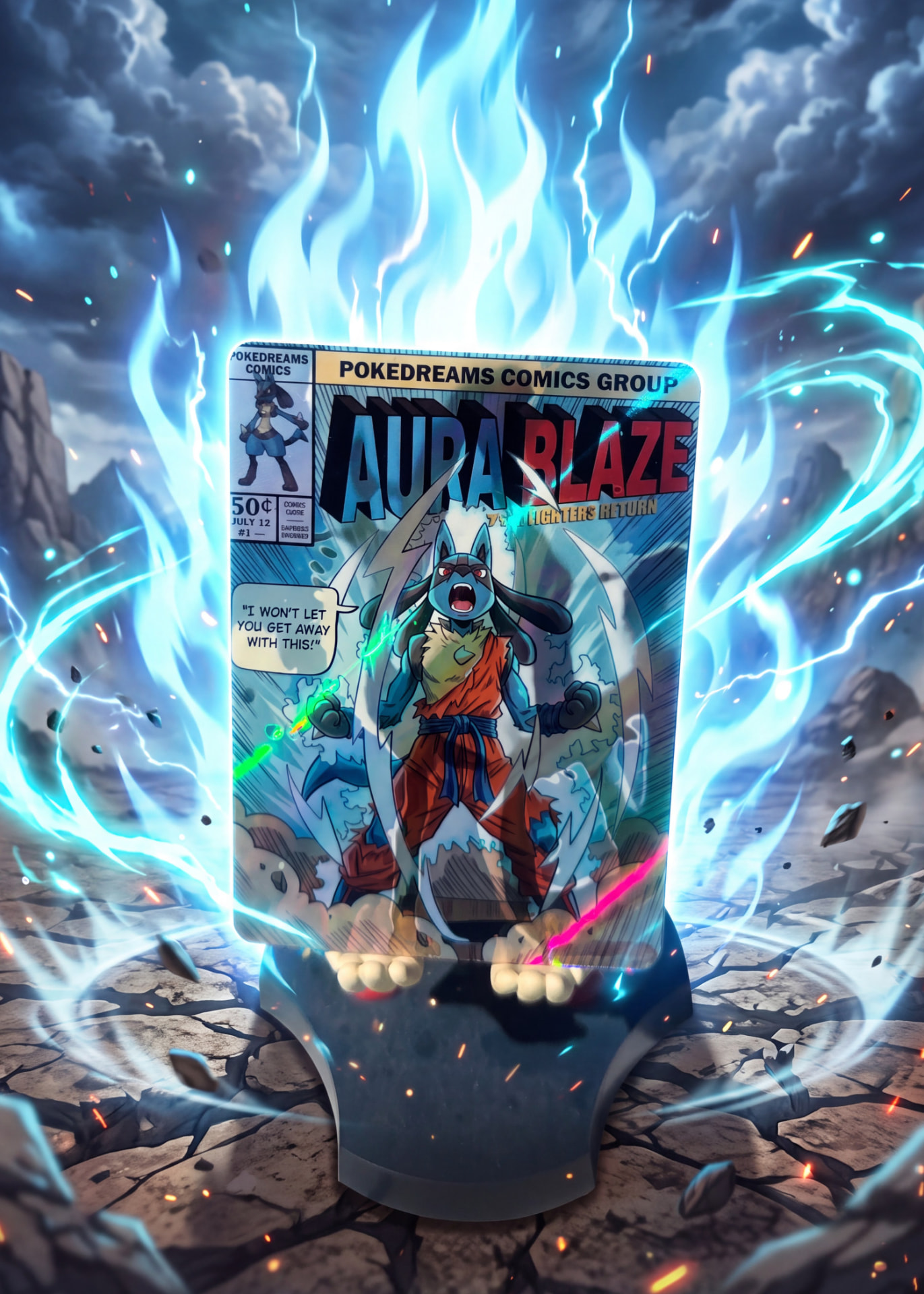 Aura Blaze custom fan-art trading card